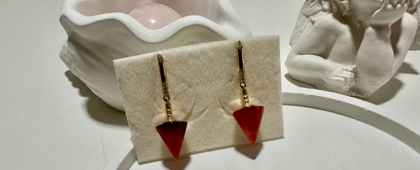 Серьги из натурального камня Сердолик